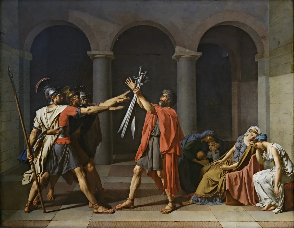 The Oath of the Horatii by Jacques-Louis David